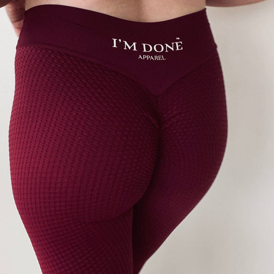 “IM DONE” SIGNATURE LEGGINGS “CHERRY”