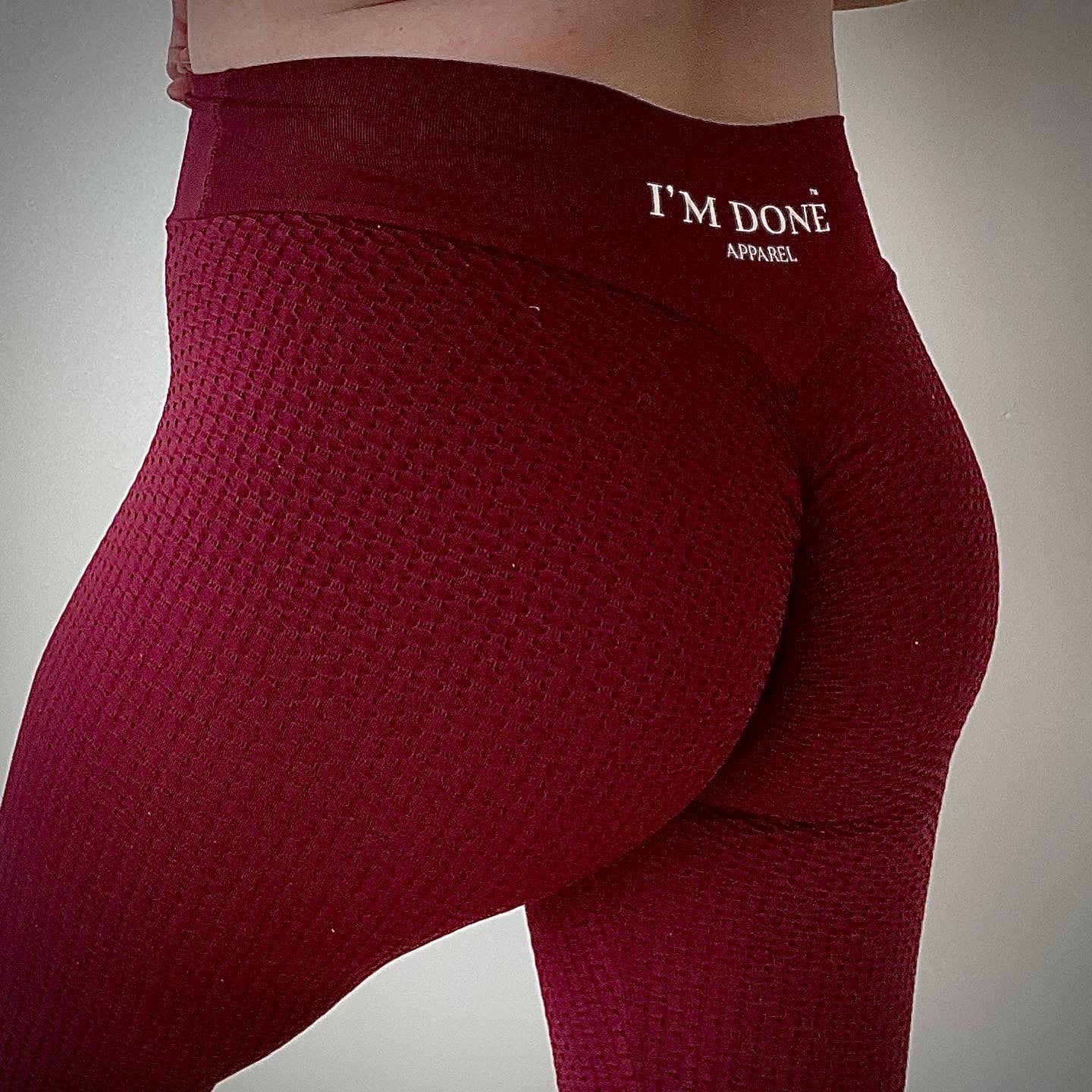 “IM DONE” SIGNATURE LEGGINGS “CHERRY”